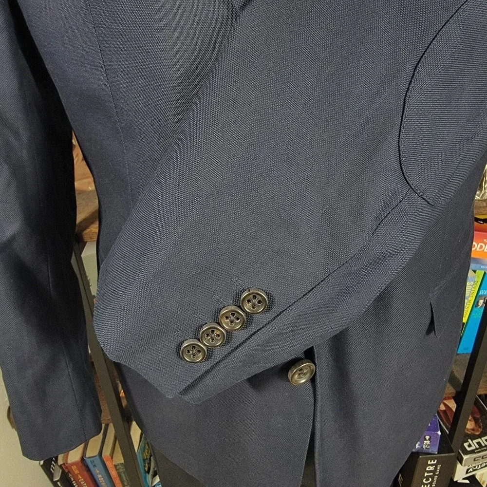 US POLO ASSN Men's Sport Coat Blazer‎ Two Button Navy Blue 100% Cotton Size 44R